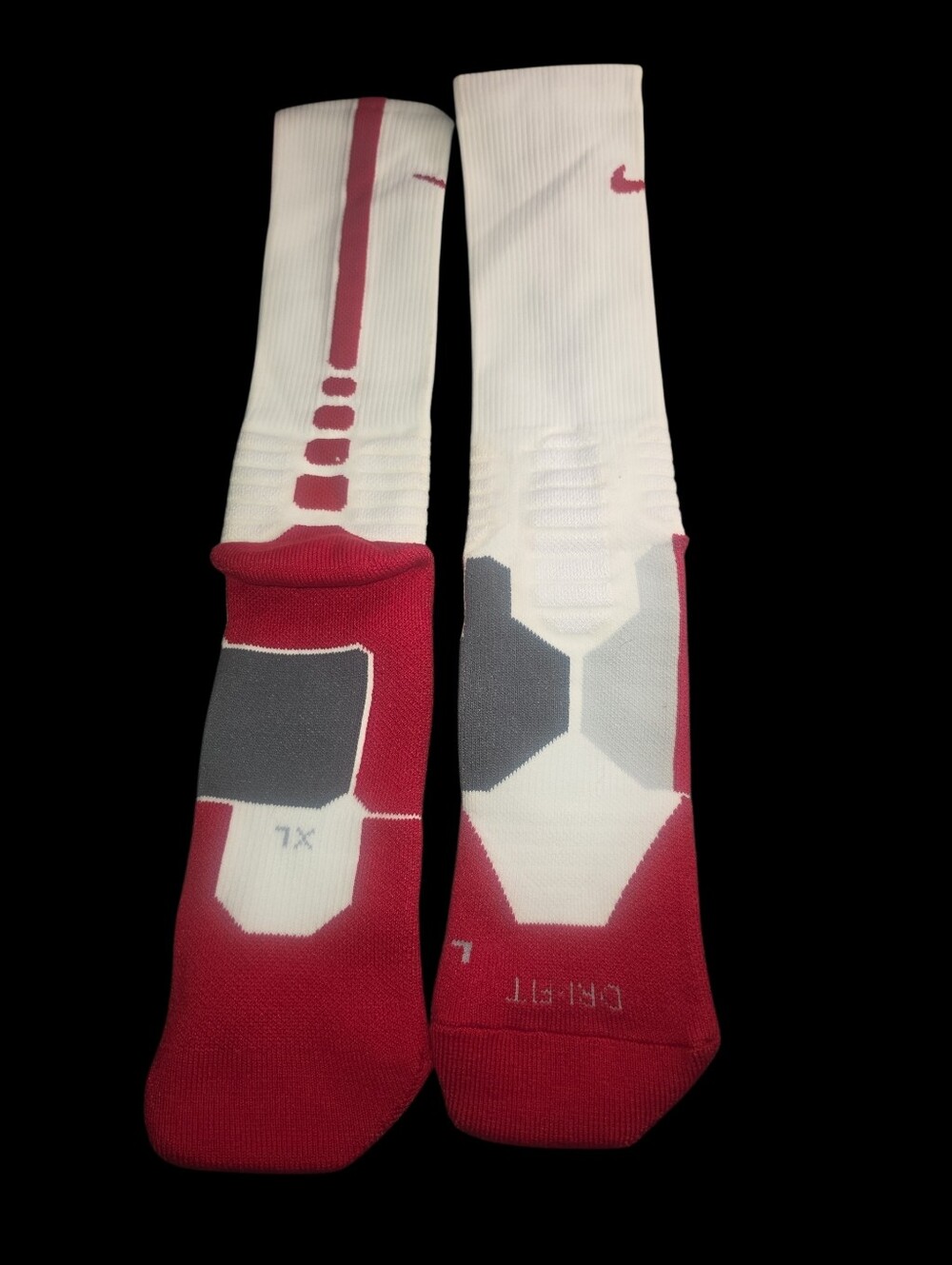 Unisex Nike Hyper Elite Dry Fit Basketball Crew Sock. Red/White New Without Tags